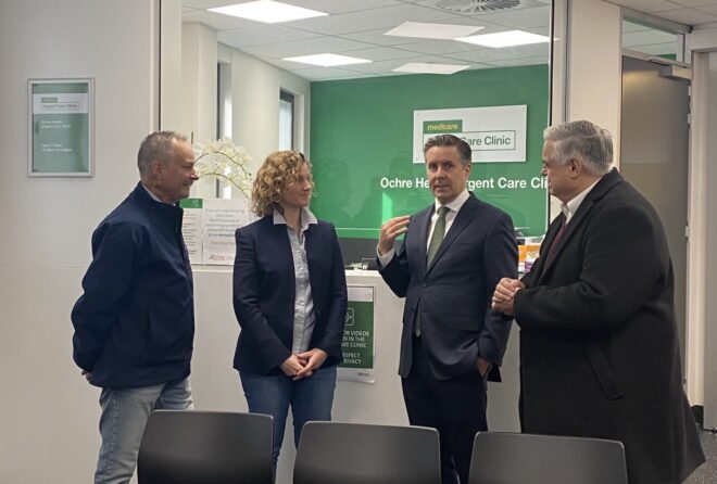 Press conference with Federal Health Minister Mark Butler, Member for Lyons Brian Mitchell, Dr Alex Seidel and Ochre Regional Manager of Tasmania Darren Fraser